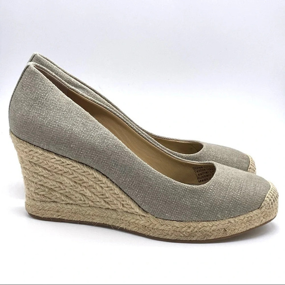 J. Crew Neutral Jute Wedges Gray and Tan Size 8 - Picture 2 of 10